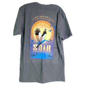 Soar: World Of Birds Charcoal Grey Unisex Large High-Quality T-Shirt New